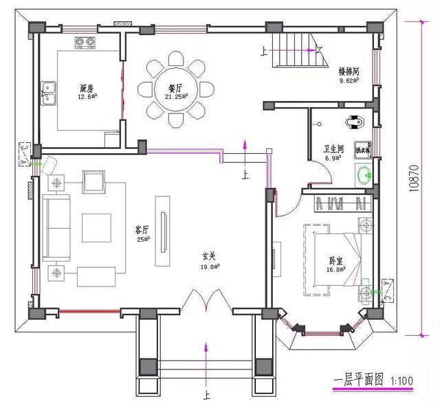 新農(nóng)村三層別墅設(shè)計(jì)圖，占地120平方米，帶露臺(tái)，造價(jià)35萬(wàn)。