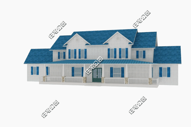 美式二層農(nóng)村別墅設(shè)計圖，6室2廳，外觀清爽簡約，你喜歡這樣的嗎？