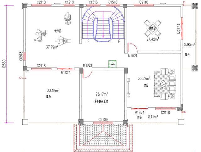 歐式三層別墅設計圖，美觀實用，主體造價65萬。