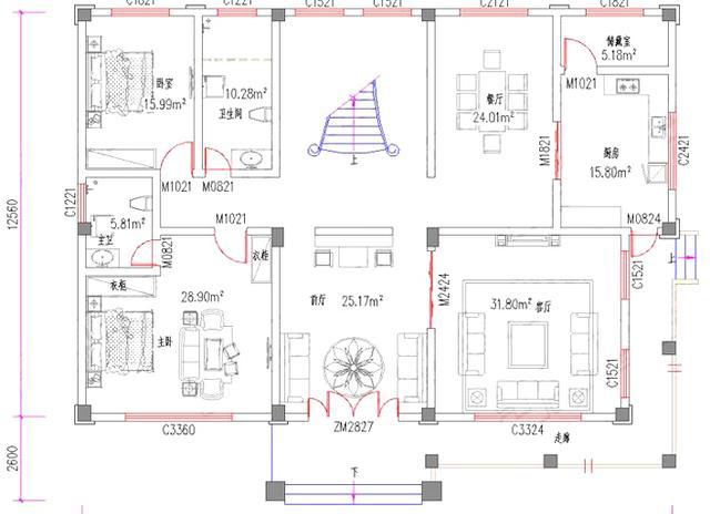 歐式三層別墅設計圖，美觀實用，主體造價65萬。