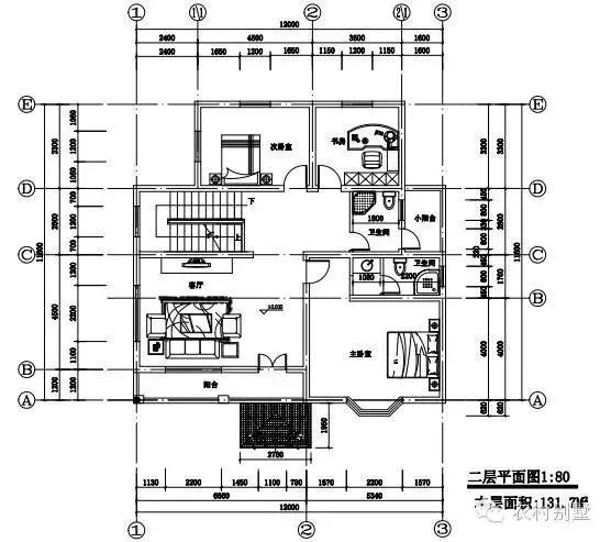 占地120平普通二層房屋設(shè)計(jì)圖，戶型符合農(nóng)村生活需求