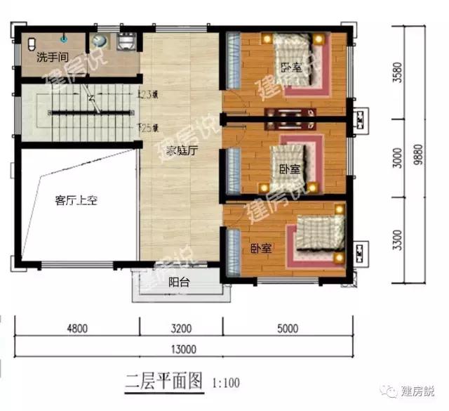 帶露臺的兩款三層別墅設計圖，簡單漂亮又劃算，造價都是30萬左右。