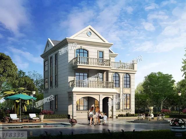 帶露臺的兩款三層別墅設計圖，簡單漂亮又劃算，造價都是30萬左右。