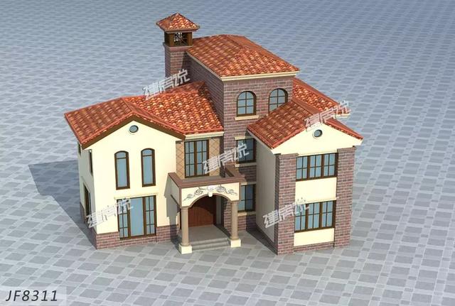 田園三層歐式別墅設計圖，外觀端莊大氣，戶型設計更是優(yōu)秀，只怕你蓋完馬上轟動全村。