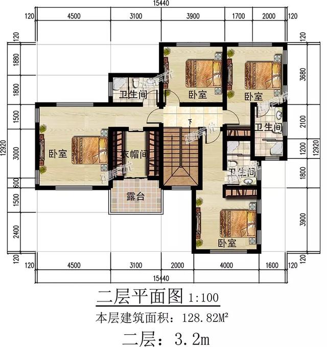 田園三層歐式別墅設計圖，外觀端莊大氣，戶型設計更是優(yōu)秀，只怕你蓋完馬上轟動全村。
