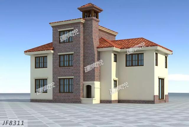 田園三層歐式別墅設計圖，外觀端莊大氣，戶型設計更是優(yōu)秀，只怕你蓋完馬上轟動全村。