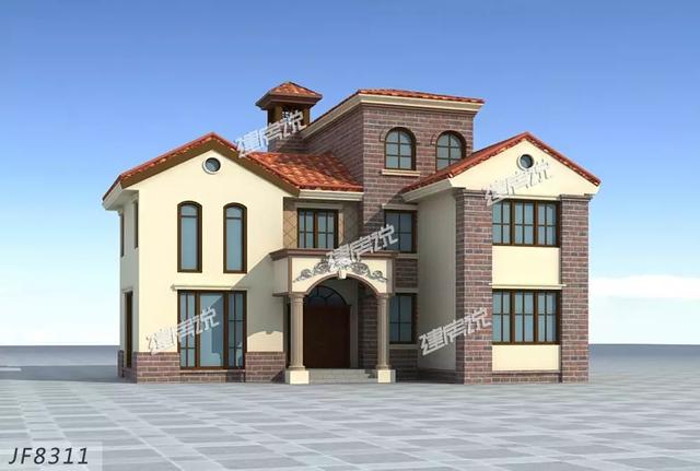 田園三層歐式別墅設計圖，外觀端莊大氣，戶型設計更是優(yōu)秀，只怕你蓋完馬上轟動全村。