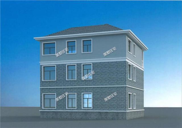 三層農(nóng)村別墅設(shè)計圖，帶車庫+露臺，時尚又好看，面積小，布局好！