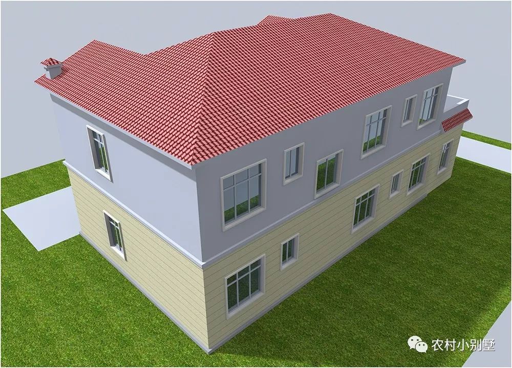 18.8x10米兩層農(nóng)村住宅圖，挑空客廳配獨立車庫