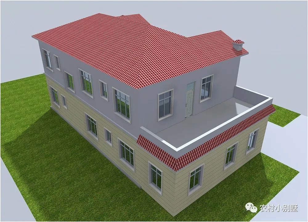 18.8x10米兩層農(nóng)村住宅圖，挑空客廳配獨立車庫