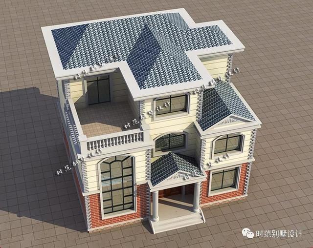 歐式三層別墅設(shè)計(jì)圖，外觀造型簡(jiǎn)潔大方，追求返璞歸真，向往田園生活。
