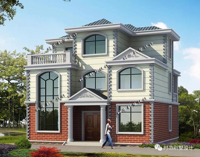 歐式三層別墅設(shè)計(jì)圖，外觀造型簡(jiǎn)潔大方，追求返璞歸真，向往田園生活。