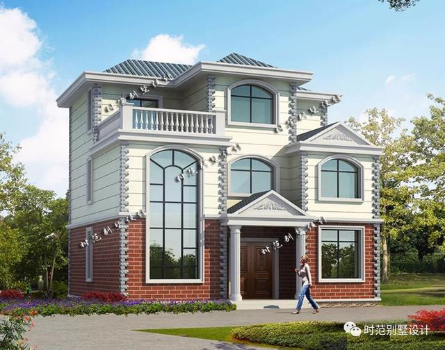 歐式三層別墅設(shè)計(jì)圖，外觀造型簡(jiǎn)潔大方，追求返璞歸真，向往田園生活。