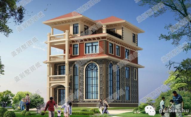 新農(nóng)村四層自建房，戶型設計極其豪華，帶挑空客廳+旋轉(zhuǎn)樓梯，主體造價100萬左右。