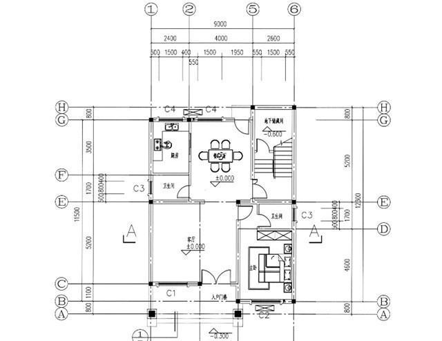 農(nóng)村四層別墅設(shè)計(jì)圖，占地面積105平方米，帶露臺(tái)，主體造價(jià)40萬。