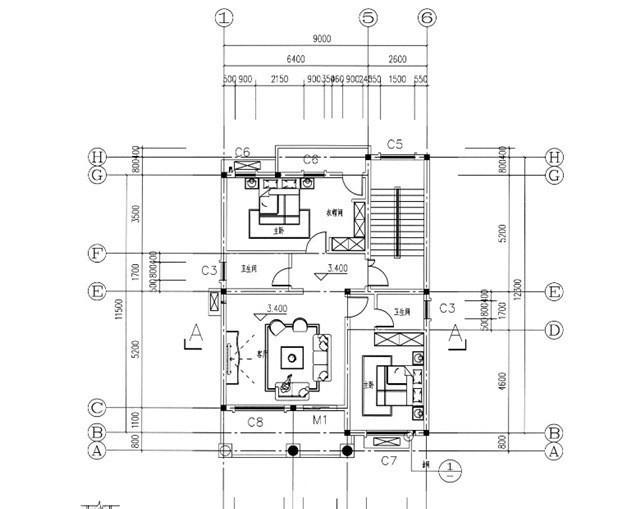 農(nóng)村四層別墅設(shè)計(jì)圖，占地面積105平方米，帶露臺(tái)，主體造價(jià)40萬。