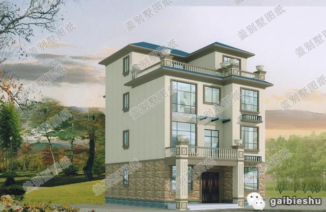 農(nóng)村四層別墅設(shè)計(jì)圖，占地面積105平方米，帶露臺(tái)，主體造價(jià)40萬。