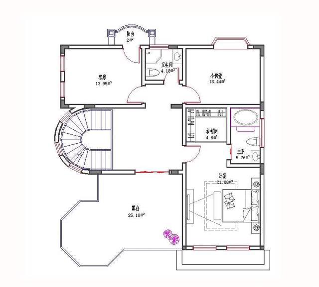 三層地中海風格別墅設計圖，開間進深11米×12米，主體造價45萬。