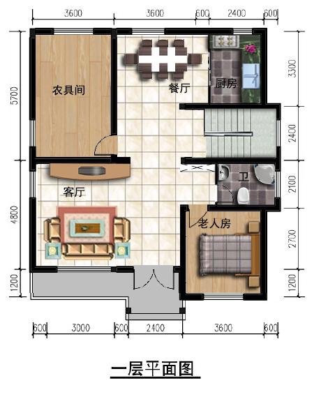 三層農村別墅設計圖，占地才10.8米*11.7米，老人和年輕人都喜歡。