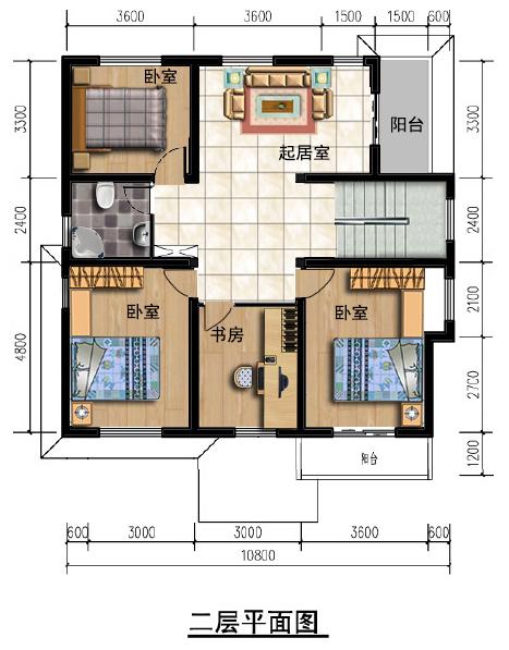 三層農村別墅設計圖，占地才10.8米*11.7米，老人和年輕人都喜歡。