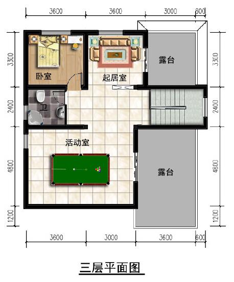 三層農村別墅設計圖，占地才10.8米*11.7米，老人和年輕人都喜歡。