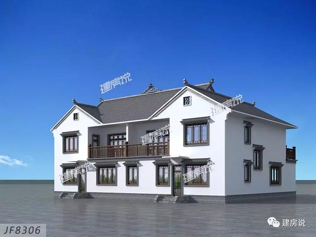 19X16米二層中式別墅設(shè)計(jì)圖，自帶中井和露臺(tái)花園，你想要的樣子它都有！