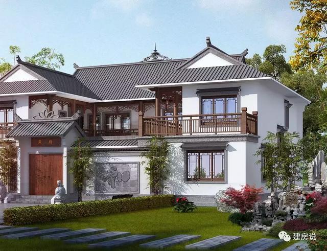 19X16米二層中式別墅設(shè)計(jì)圖，自帶中井和露臺(tái)花園，你想要的樣子它都有！