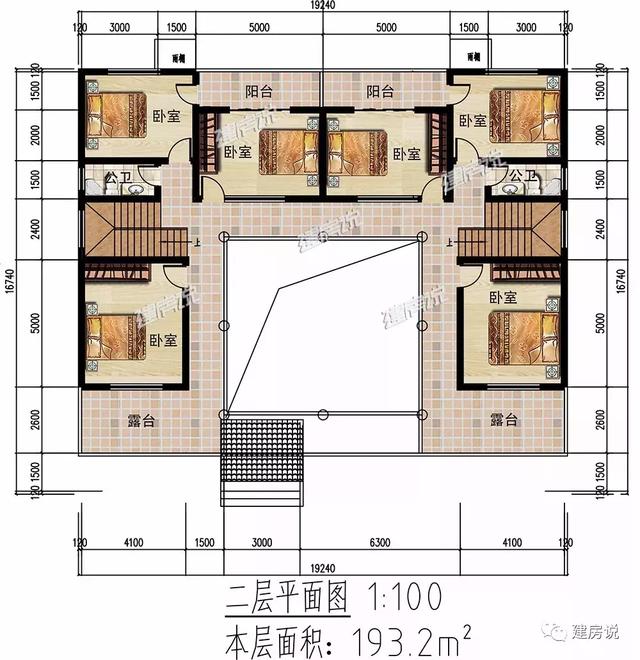 19X16米二層中式別墅設(shè)計(jì)圖，自帶中井和露臺(tái)花園，你想要的樣子它都有！