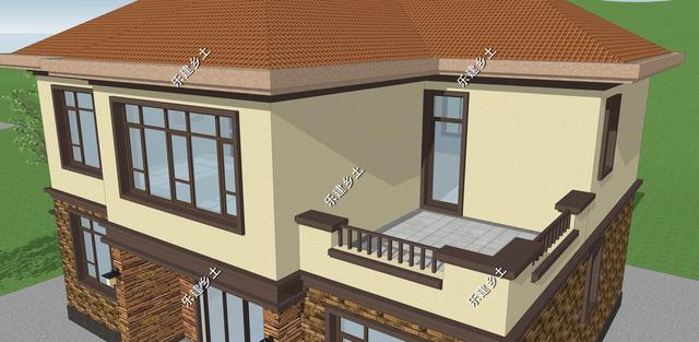 簡(jiǎn)單大方的簡(jiǎn)歐風(fēng)格二層別墅設(shè)計(jì)圖，配色簡(jiǎn)單，方正大方，溫馨舒適。