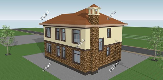 簡(jiǎn)單大方的簡(jiǎn)歐風(fēng)格二層別墅設(shè)計(jì)圖，配色簡(jiǎn)單，方正大方，溫馨舒適。