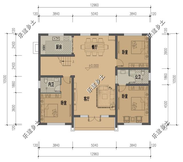 簡(jiǎn)單大方的簡(jiǎn)歐風(fēng)格二層別墅設(shè)計(jì)圖，配色簡(jiǎn)單，方正大方，溫馨舒適。