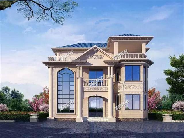 歐式三層農(nóng)村別墅設(shè)計(jì)圖，布局好，時(shí)尚，挑空復(fù)式樓11X11米，七室三廳！