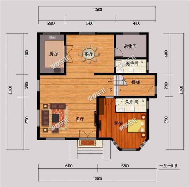 歐式三層農(nóng)村別墅設(shè)計(jì)圖，布局好，時(shí)尚，挑空復(fù)式樓11X11米，七室三廳！