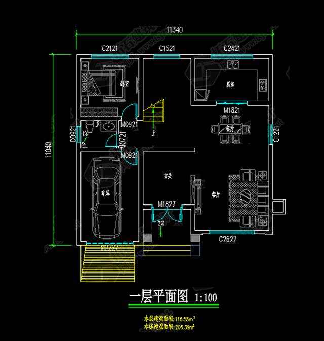 11X11米農(nóng)村自建2層現(xiàn)代別墅圖，全套圖附施工案例