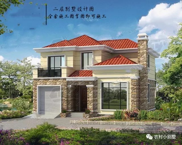 11X11米農(nóng)村自建2層現(xiàn)代別墅圖，全套圖附施工案例