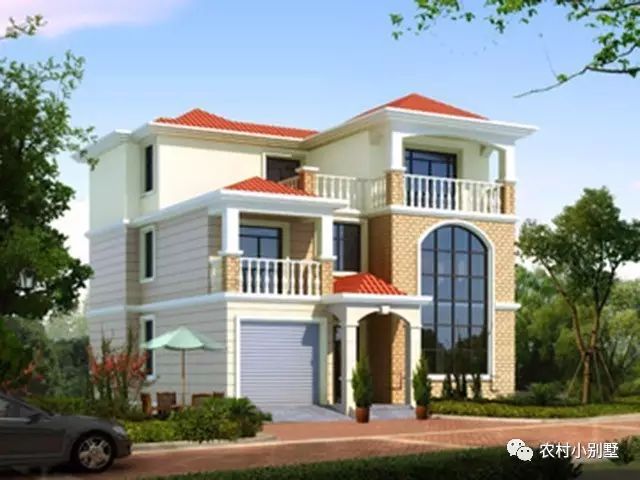 11x13米磚混農(nóng)村三層帶露臺小樓圖，主體造價 25-30萬