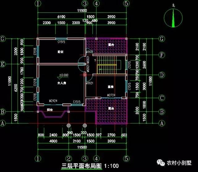 11.5x11米三層住宅設計圖，實用坡屋頂帶露臺