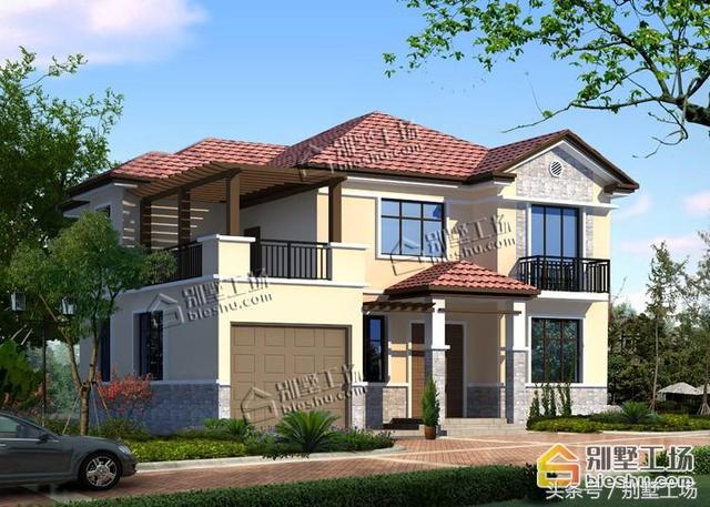 8款二層帶車庫的農(nóng)村別墅設(shè)計(jì)圖，建筑造價(jià)經(jīng)濟(jì)，帶車庫也很方便