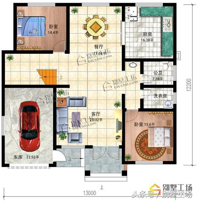 8款二層帶車庫的農(nóng)村別墅設(shè)計(jì)圖，建筑造價(jià)經(jīng)濟(jì)，帶車庫也很方便