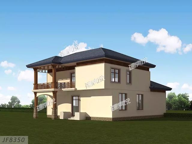 這款農(nóng)村別墅設(shè)計(jì)圖，13X16米，落地窗+涼亭設(shè)計(jì)，外觀和內(nèi)部都美