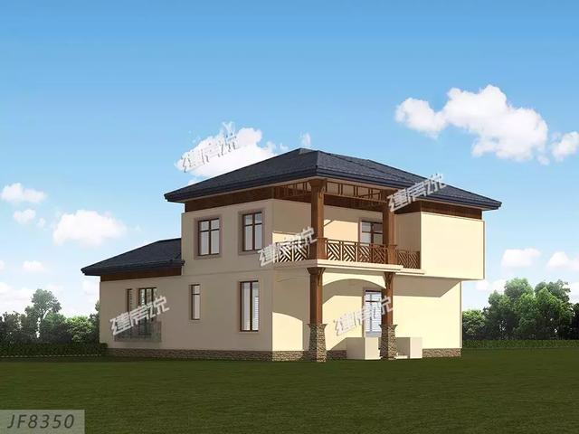 這款農(nóng)村別墅設(shè)計(jì)圖，13X16米，落地窗+涼亭設(shè)計(jì)，外觀和內(nèi)部都美