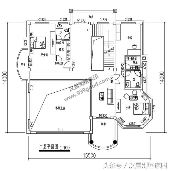 三層別墅設計圖，15X14米，選用磚混結(jié)構(gòu)，施工簡單，造價經(jīng)濟