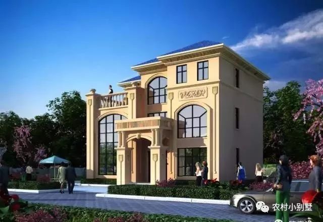 13.5×12米三層大落地窗農(nóng)村房屋設(shè)計(jì)圖，在村里建倍有面子