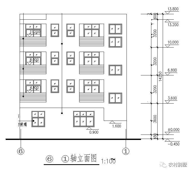 12x8現(xiàn)代四層米農(nóng)村自建房圖，可商住兩用