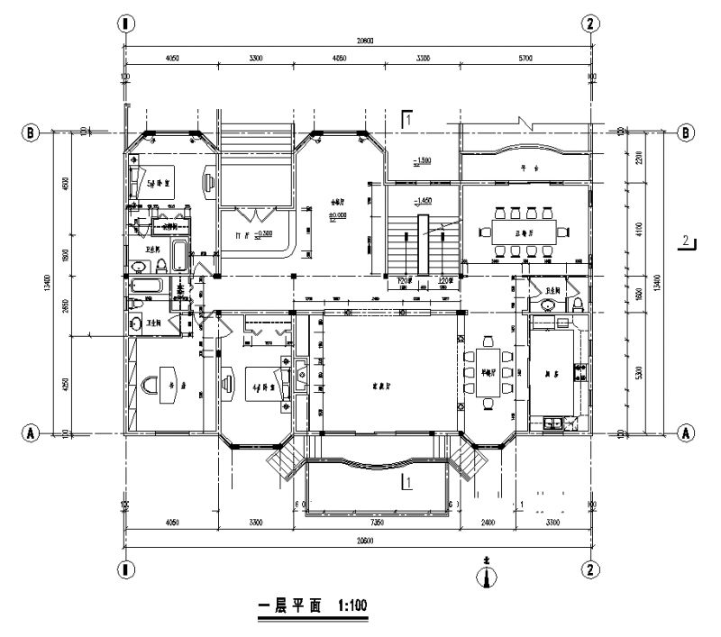 20x13米二層帶地下室別墅，復式客廳+雙車庫