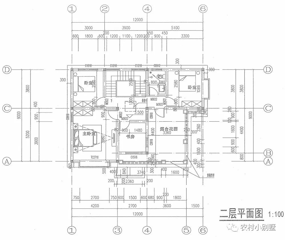 12x9米經(jīng)濟(jì)實(shí)用二層帶露臺(tái)農(nóng)村小樓房設(shè)計(jì)圖，推薦