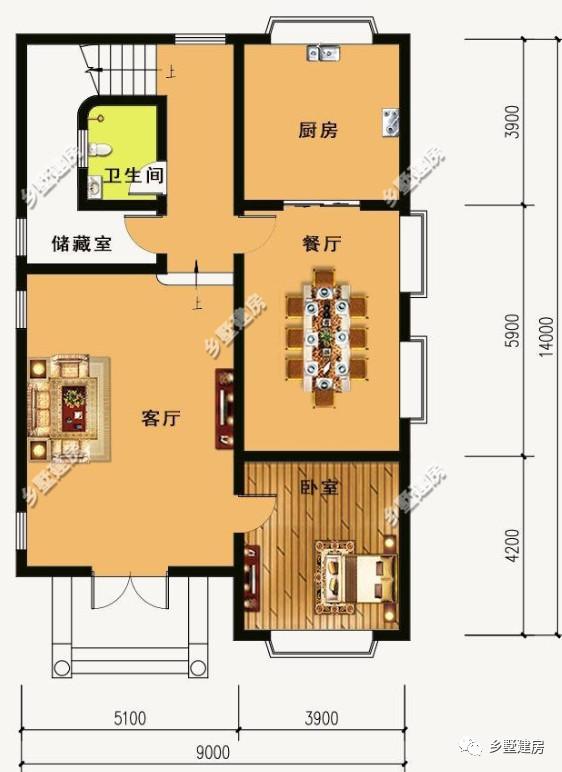 四室二廳二層別墅設(shè)計(jì)圖，帶挑空客廳+旋轉(zhuǎn)樓梯，只需要21萬(wàn)就能建成，你不信？
