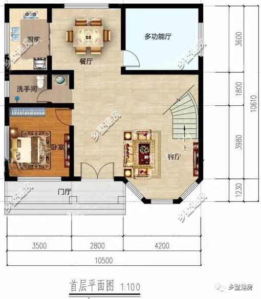 四室二廳二層別墅設(shè)計(jì)圖，帶挑空客廳+旋轉(zhuǎn)樓梯，只需要21萬(wàn)就能建成，你不信？