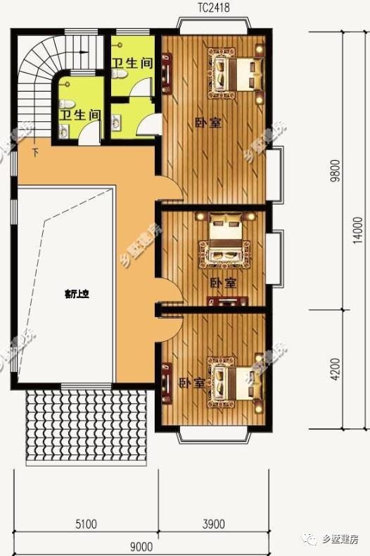 四室二廳二層別墅設(shè)計(jì)圖，帶挑空客廳+旋轉(zhuǎn)樓梯，只需要21萬(wàn)就能建成，你不信？
