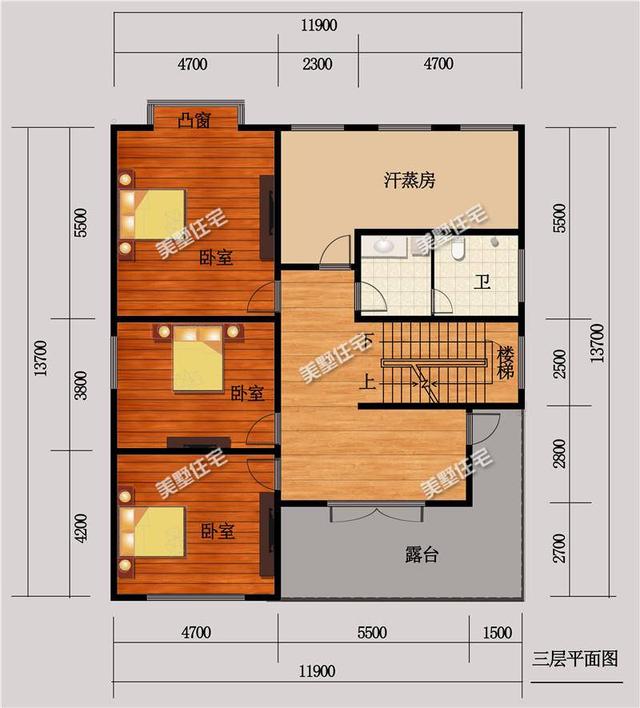 三層別墅設(shè)計圖，占地面積163平方米，布局好，功能全，還帶汗蒸房，你喜歡這樣的嗎？